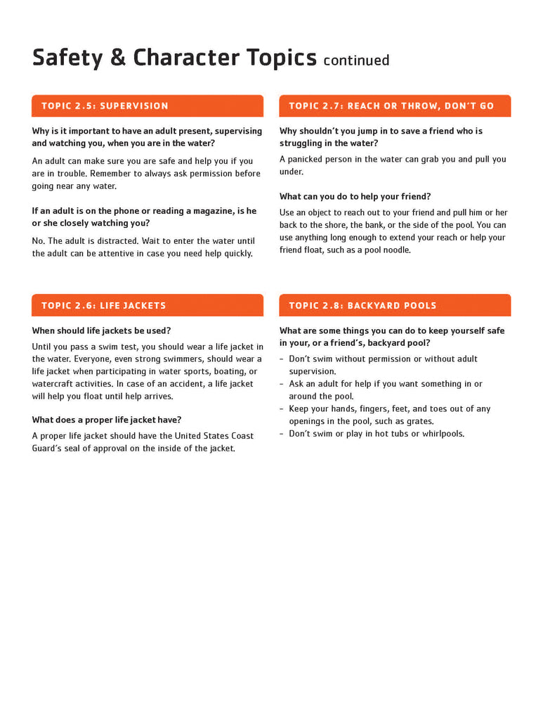 25 PACK Safety & Character Topics - Water Movement
