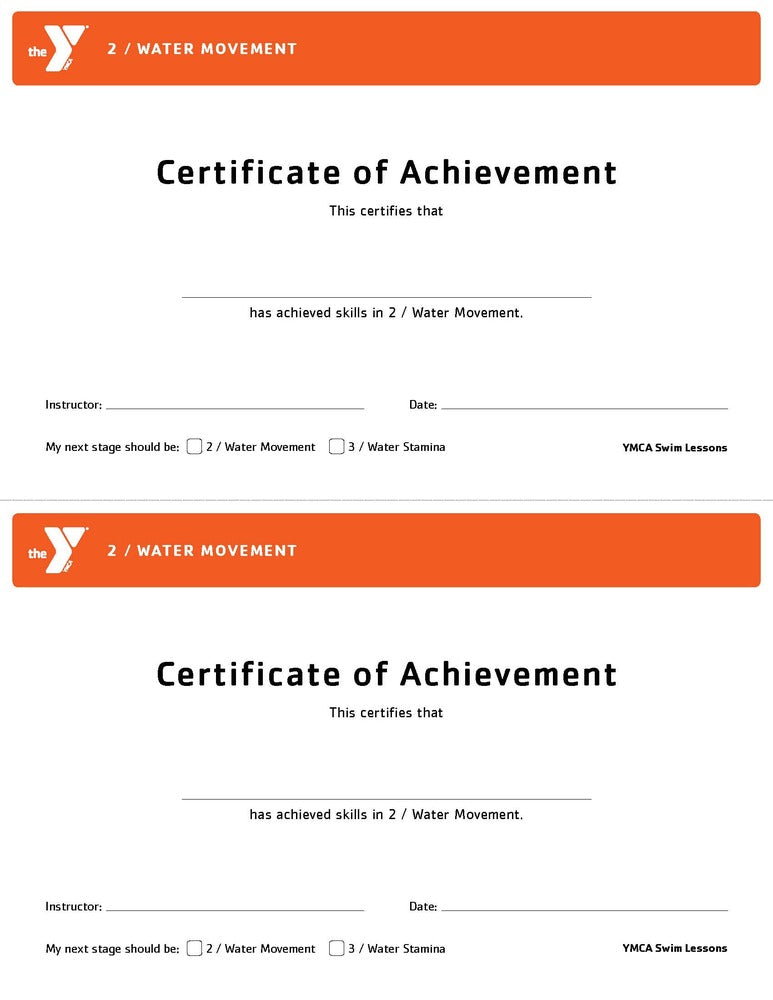 PACK OF 25 Program Certificates - Double-Sided Half Sheet - Water Movement