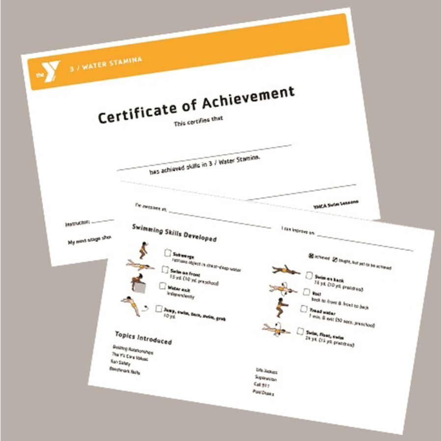 PACK OF 25 Program Certificates - Double-Sided Half Sheet - Water Stamina