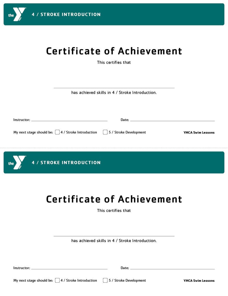 PACK OF 25 Program Certificates - Double-Sided Half Sheet - Stroke Introduction
