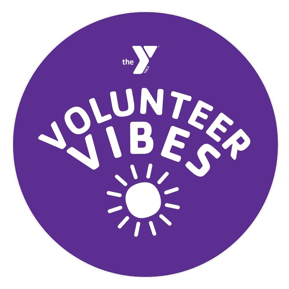 Volunteer Vibes Purple Round Sticker - Window or Bumper 3.5" Diameter