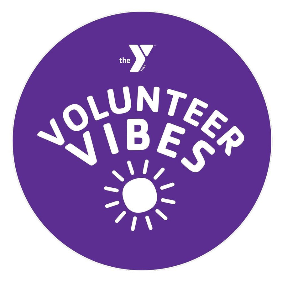 Volunteer Vibes Purple Round Sticker - Window or Bumper 3.5" Diameter