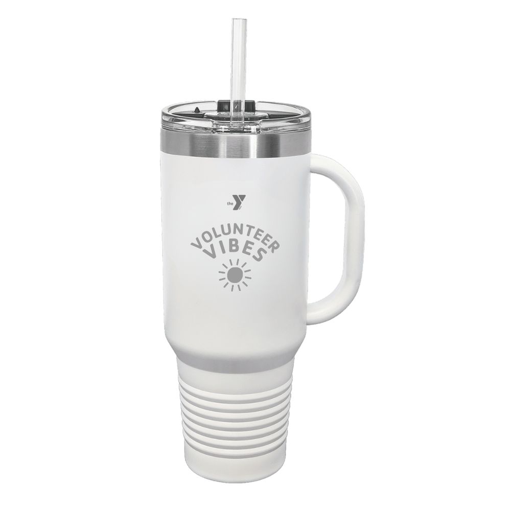 Volunteer Vibes at the Y! White Polar Camel 40 oz Laser Engraved