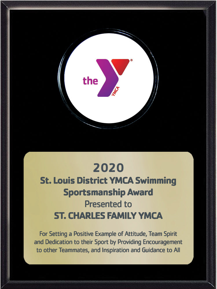 Ebony Finish Lucite Disc Logo Plaque