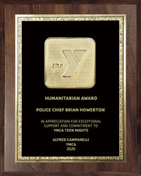 8" x 10" Walnut Finish Medallion Plaque Gold or Silver