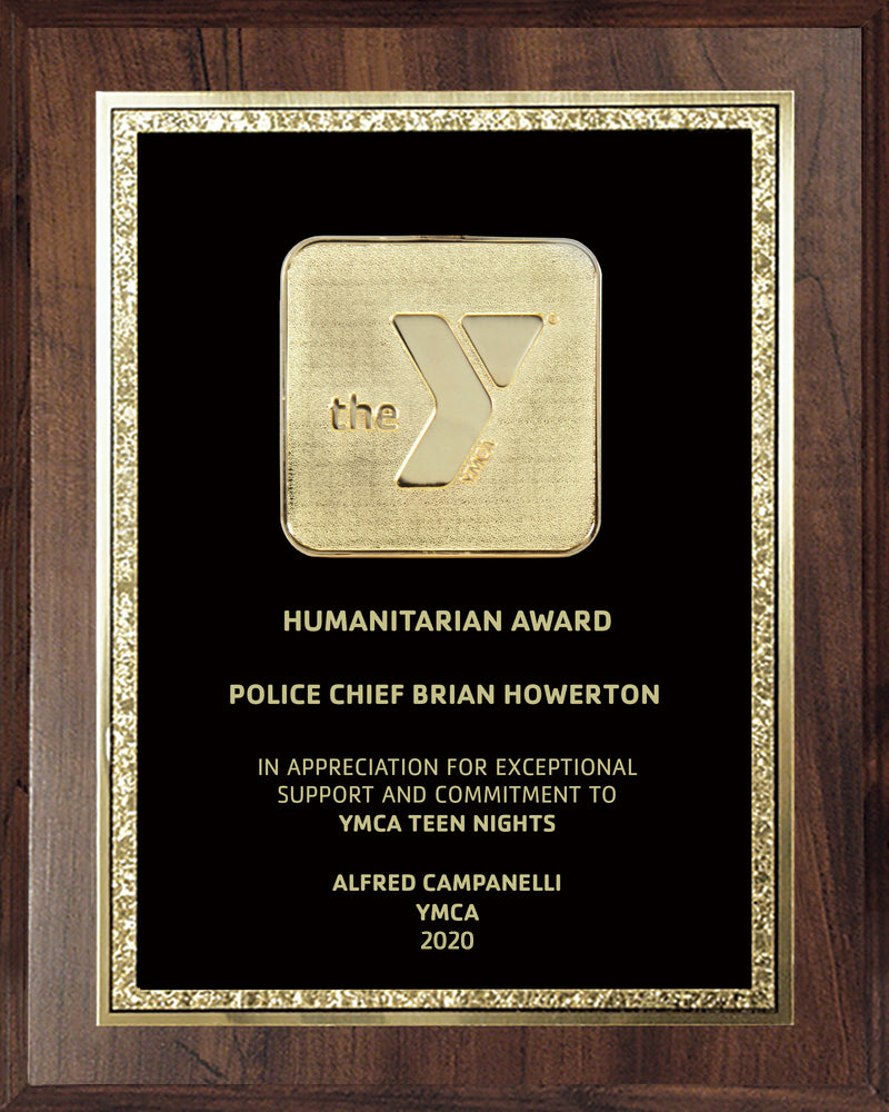 8" x 10" Walnut Finish Medallion Plaque Gold or Silver