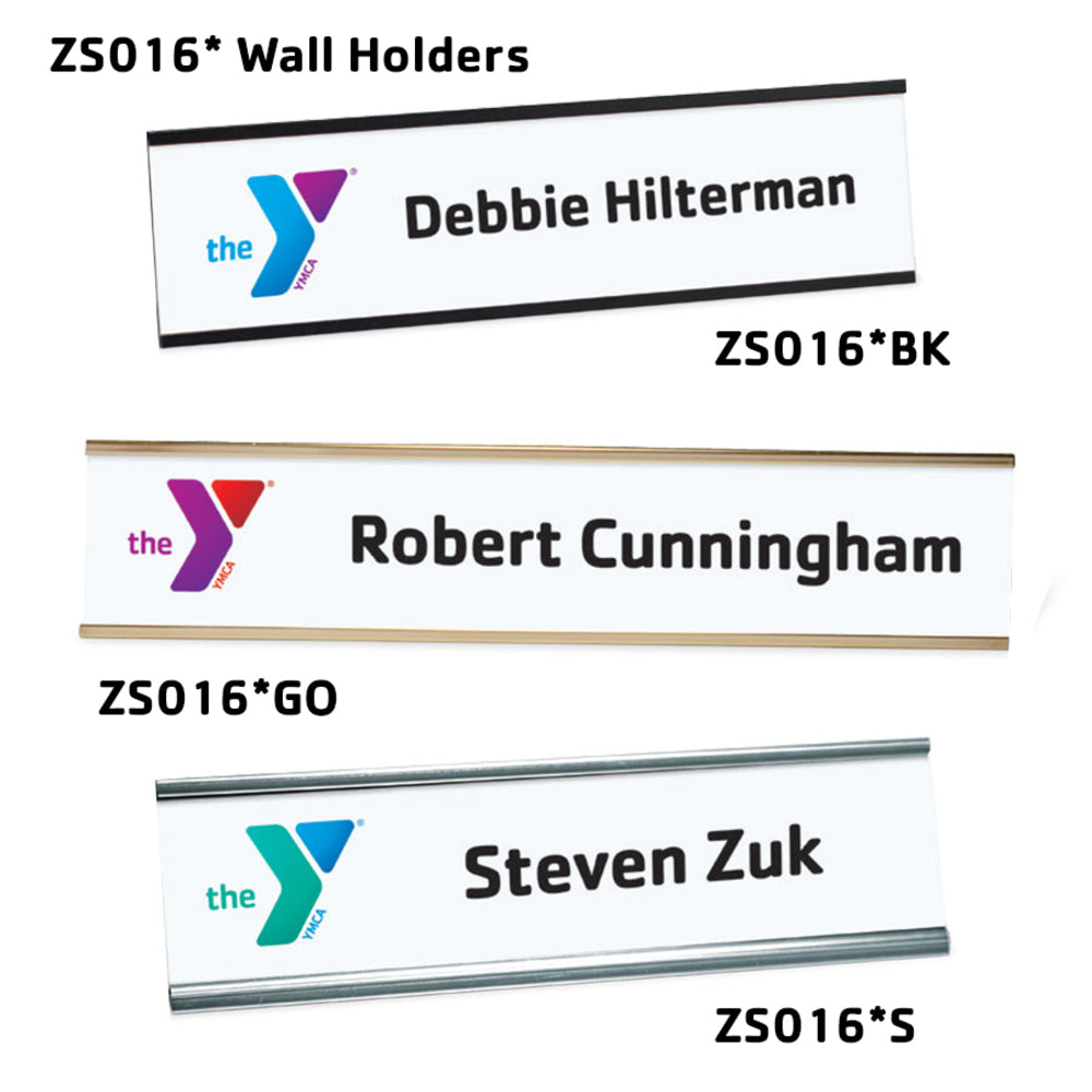 10” x 2” White Name Plate with Full-color Logo