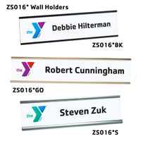 10” x 2” White Name Plate with Full-color Logo