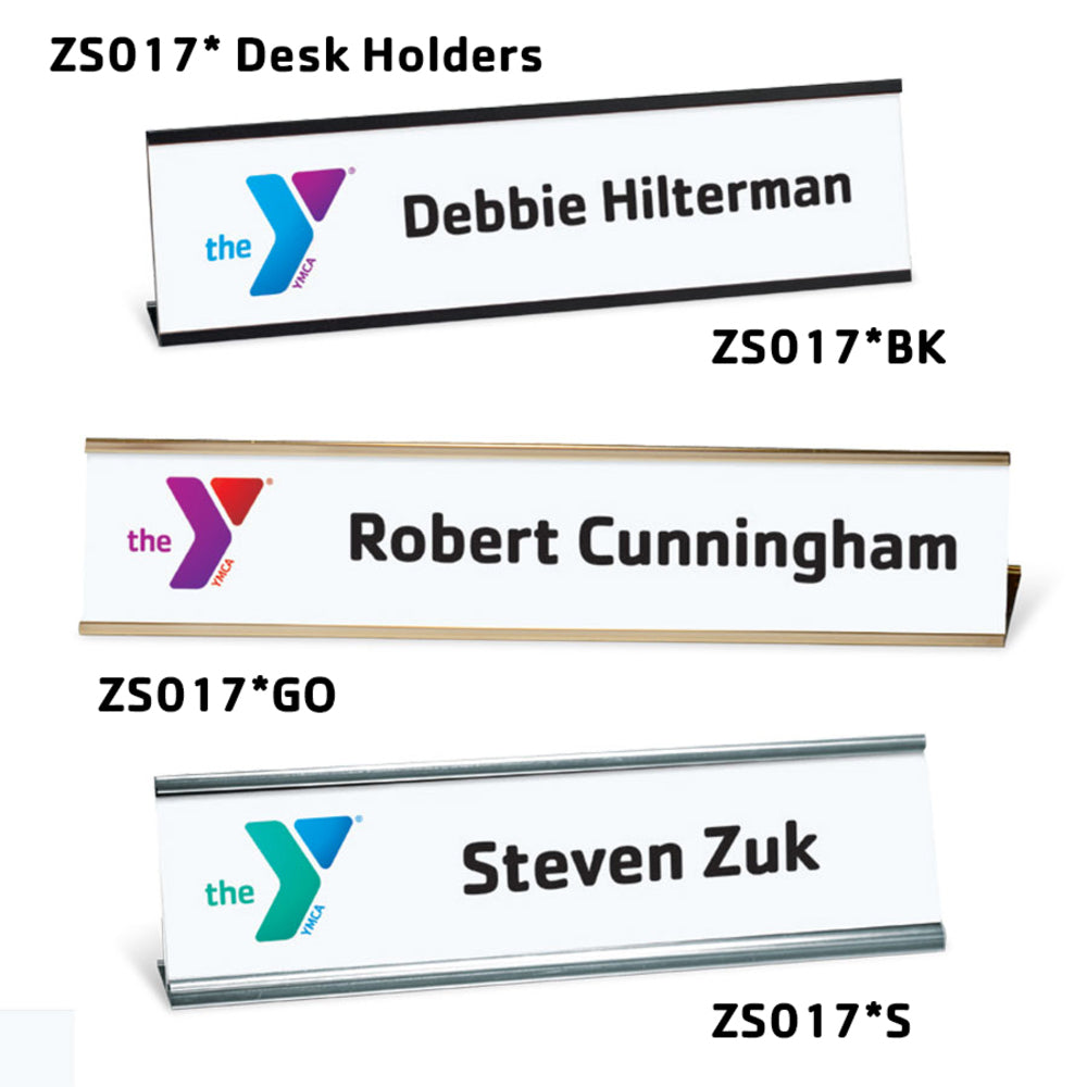 10” x 2” White Name Plate with Full-color Logo
