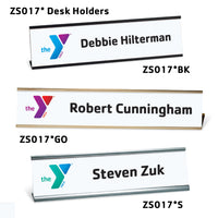 10” x 2” White Name Plate with Full-color Logo