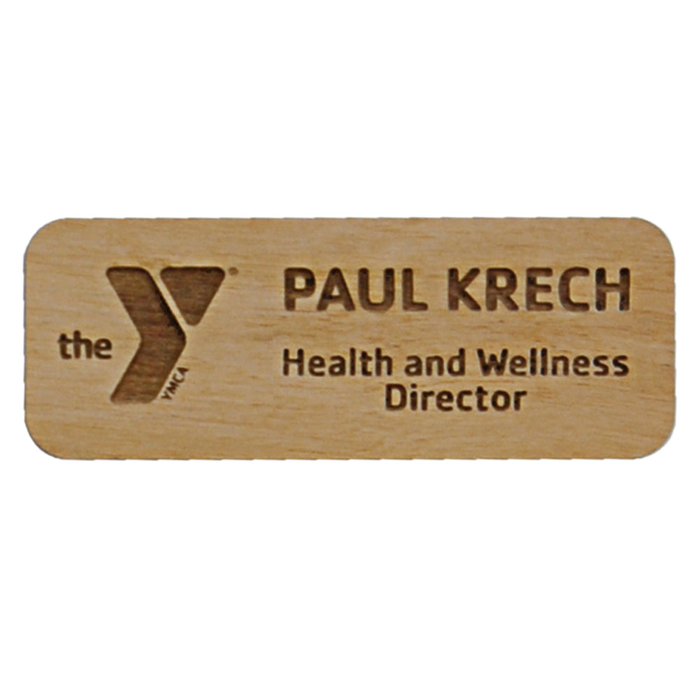 Alder Wood Name Badge