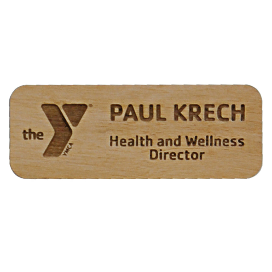 Alder Wood Name Badge