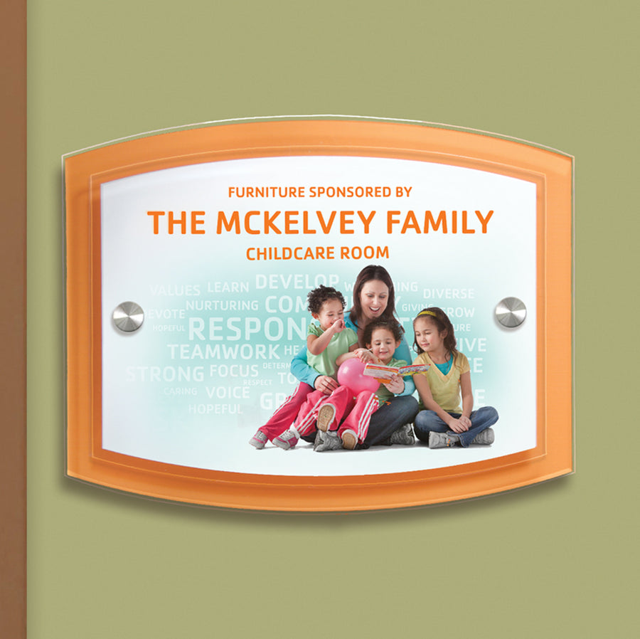 Multi-level Acrylic 9" x 7" Donor Sign