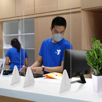 Clear Plexiglass Sneeze Guard with Triangle Legs