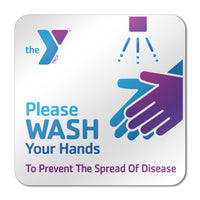 Square White Sintra Hand Washing Sign