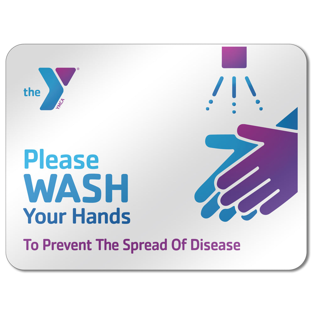 Square White Sintra Hand Washing Sign