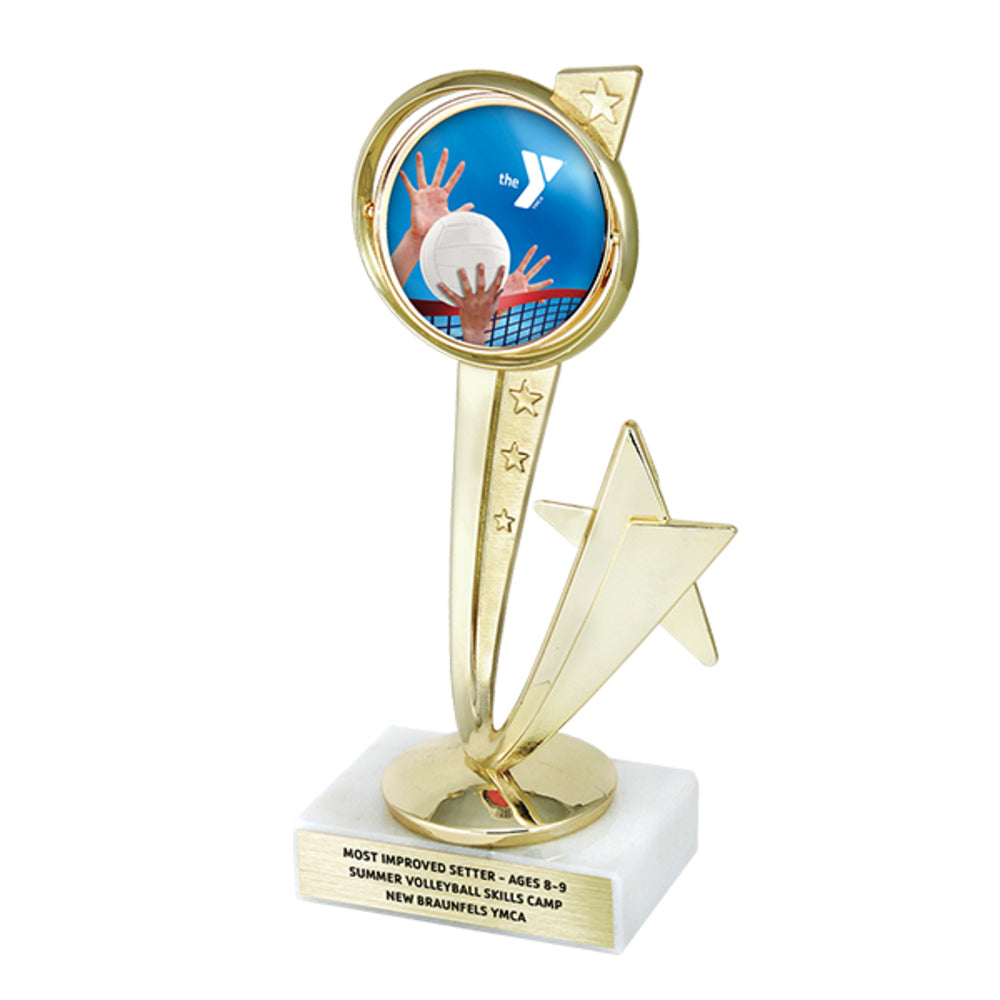 7" Symmetrical Star Trophy with Choice of Y logo or Activity Insert