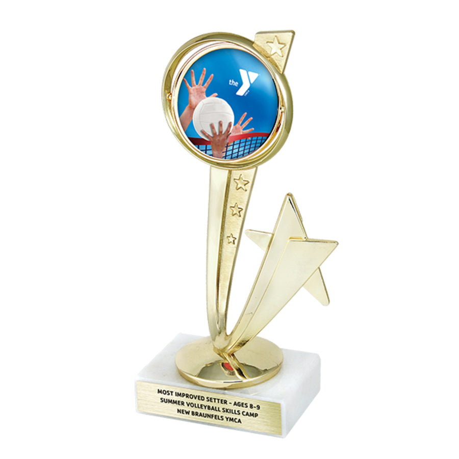 7" Symmetrical Star Trophy with Choice of Y logo or Activity Insert