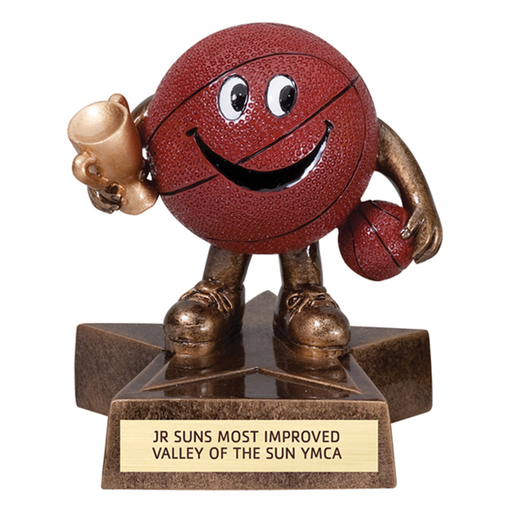 4" Lil' Buddies Basketball Trophy with Personalized Plate