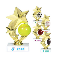 6" Sport Ball Spinner Trophy with Y Logo Year