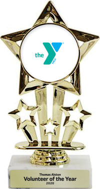 7" Golden star Sport-Theme Trophy W/ INSERT