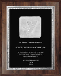 8" x 10" Walnut Finish Medallion Plaque Gold or Silver