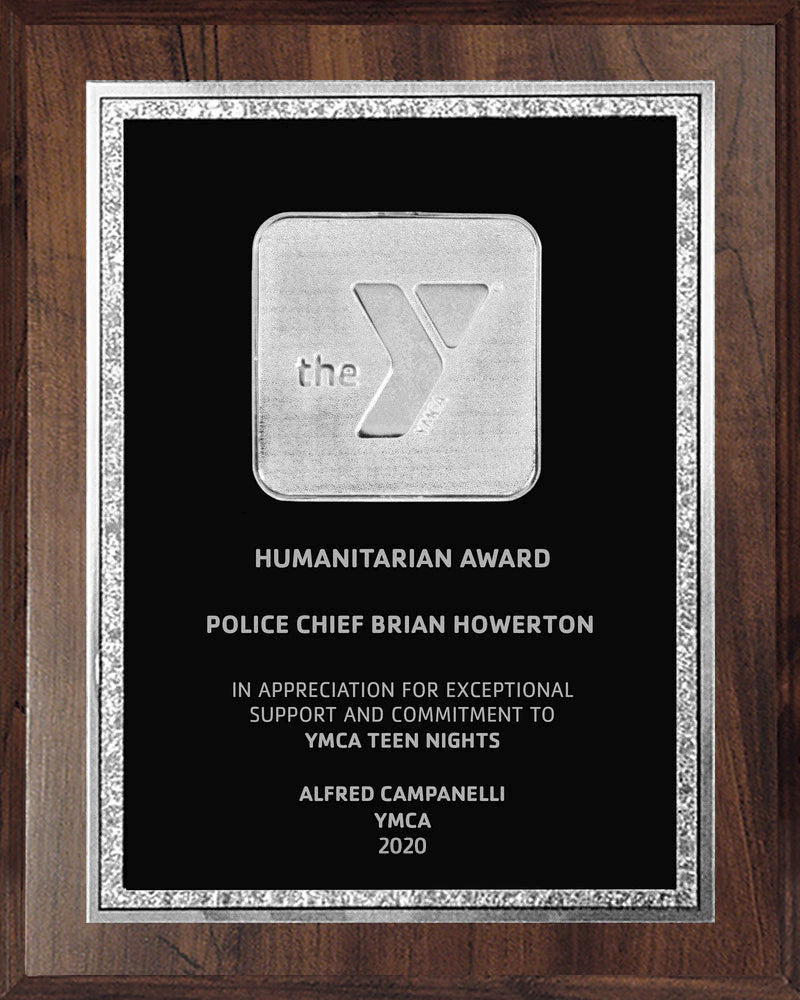 8" x 10" Walnut Finish Medallion Plaque Gold or Silver