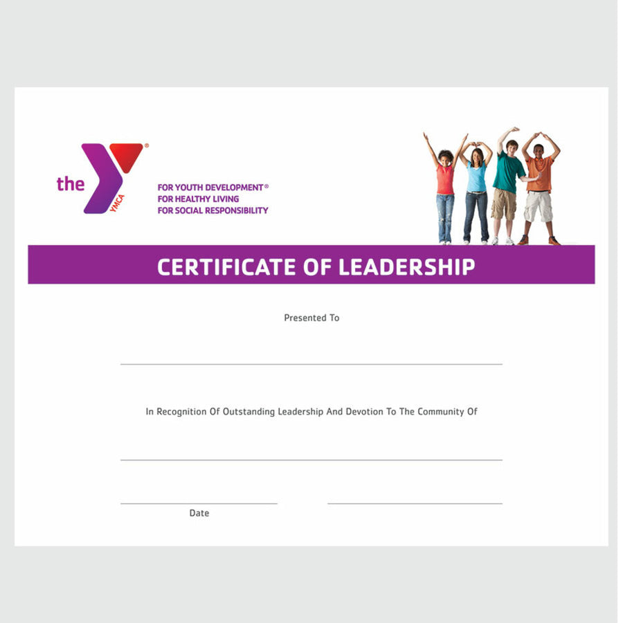 YMCA Certificates of Leadership (Pack of 25)