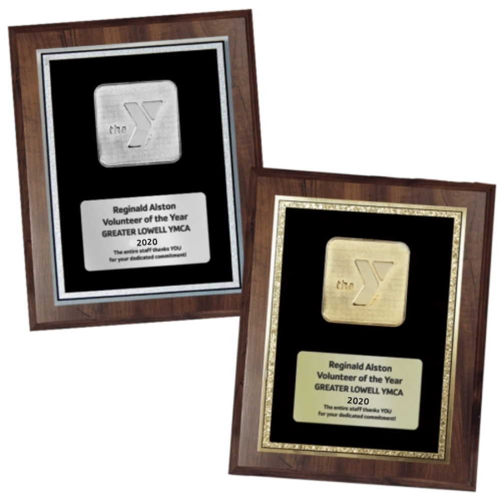 Walnut Plaque with Y Medallion, Plate and Florentine Border