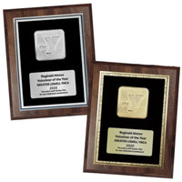 Walnut Plaque with Y Medallion, Plate and Florentine Border