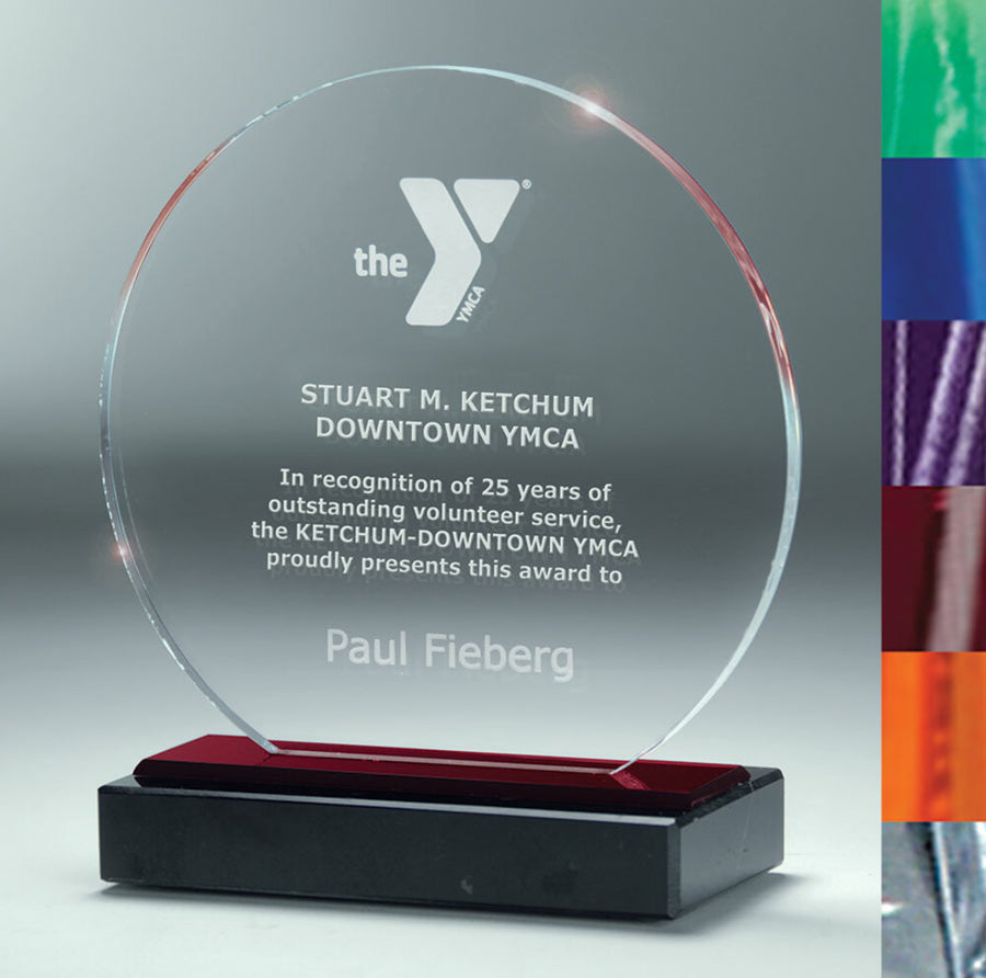 6" x 6.5" x .75" Lucite Circle Award