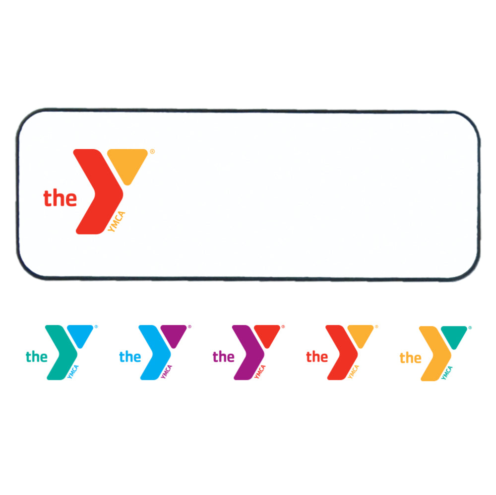 White Y Name Badge NO ENGRAVING