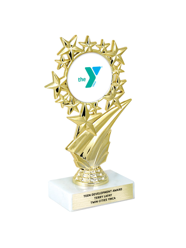 6½" Star Figure Trophy with Y Logo Insert
