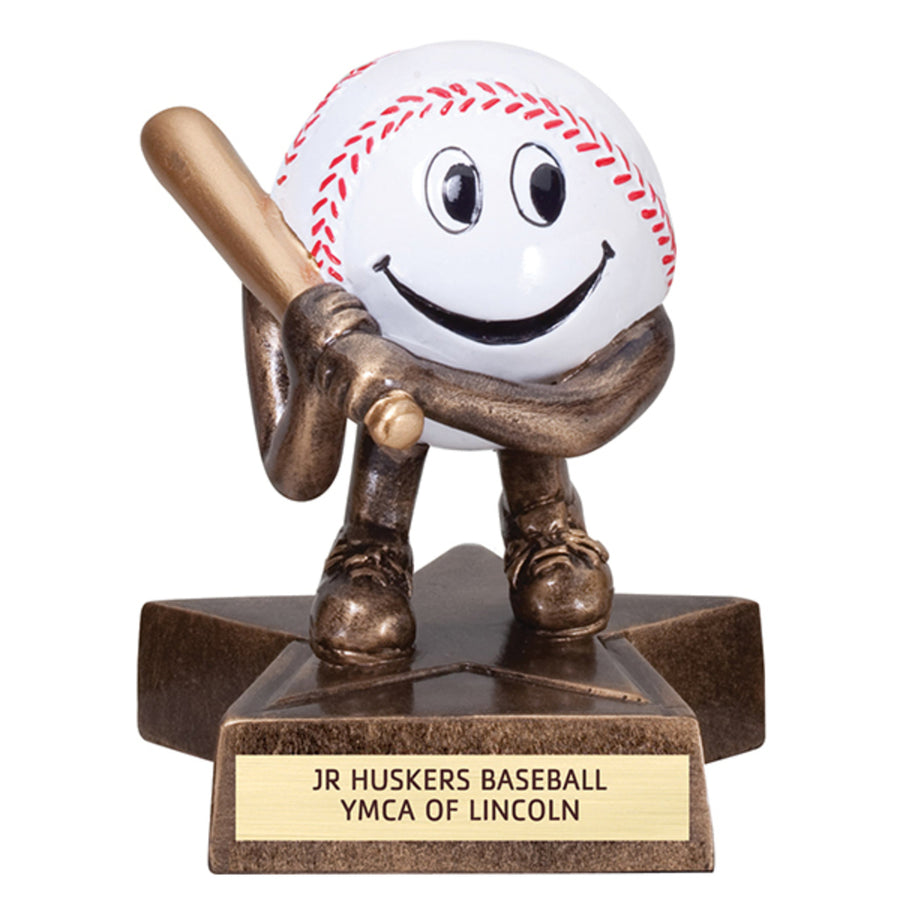 4" Lil' Buddies Baseball Trophy with Personalized Plate