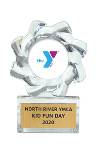6" Acrylite Starburst Trophy with Choice of Y Logo or Activity Insert